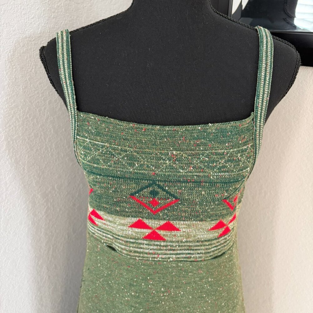 VINTAGE 70s Sleeveless A-Line Sweater Dress Small - Picture 7 of 16